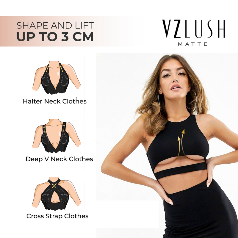VZlush Silicone Breast Lifter - Comfy and Supported Push-up Pasties  Reusable Nipple Covers for Strapless and Backless Outfits (Chocolate, Small  (Fits A-B Cups)) at  Women's Clothing store